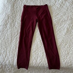 Outdoor Voices Burgundy Red Leggings Ankle Slightly Cropped Size Small